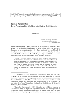 Feigned Reciprocities: Lords, Peasants, and the Afterlife of Medieval