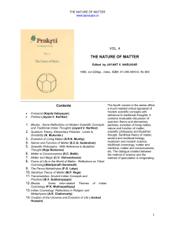 the nature of matter - Indira Gandhi National Centre for the Arts