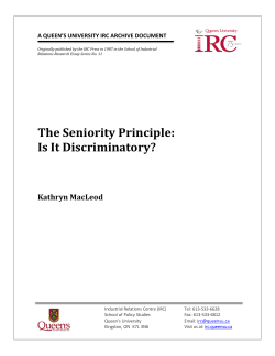 The Seniority Principle: Is It Discriminatory?