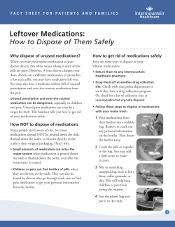 Leftover Medications - Intermountain Healthcare