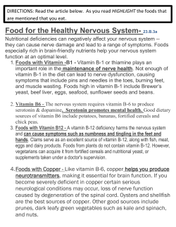 Food for the Healthy Nervous System