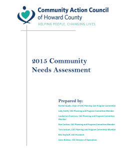 2015 Community Needs Assessment - Community Action Council of