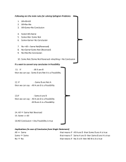 Following are the main rules for solving Syllogism Problems 1. All+