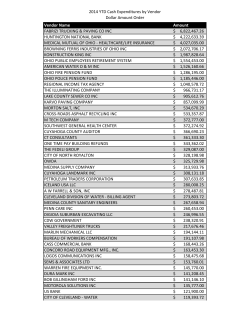 to see cash expenditures by vendor for 2014