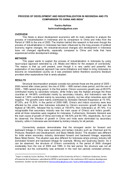 PROCESS OF DEVELOPMENT AND INDUSTRIALIZATION IN