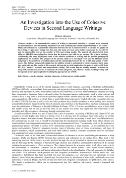 An Investigation into the Use of Cohesive Devices in Second