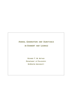 animal generation and substance in sennert and leibniz