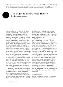 The Fight to End Global Slavery