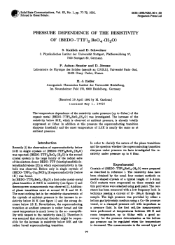 PRESSURE DEPENDENCE OF THE RESISTIVITY