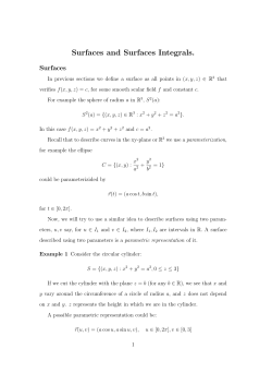 Surfaces and Surfaces Integrals.