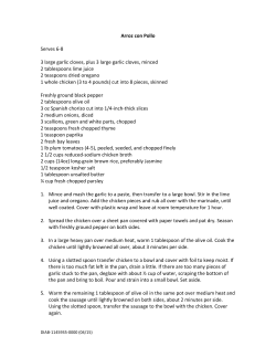 Arroz con Pollo Serves 6-8 3 large garlic cloves, plus 3 large garlic