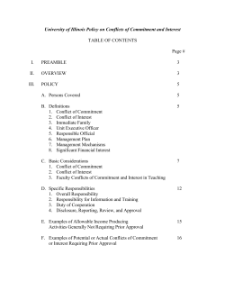 University of Illinois Policy on Conflicts of Commitment and Interest