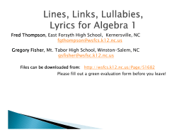 Powerpoint of Lines Lullabies Algebra 1