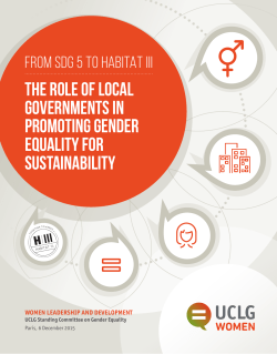 The role of local governments in promoting gender equality for