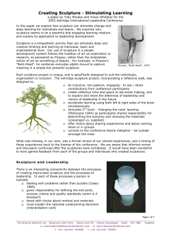 Creating Sculpture - Stimulating Learning