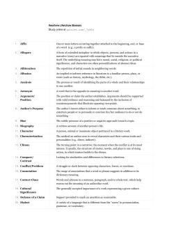 Keystone Literature Glossary Study online at quizlet.com/_7reln 1