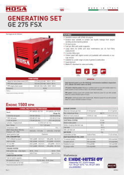generating set ge 275 fsx - Ende