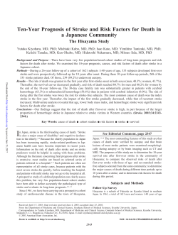Ten-Year Prognosis of Stroke and Risk Factors for Death in a