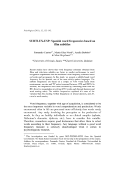 SUBTLEX-ESP: Spanish word frequencies based on film subtitles