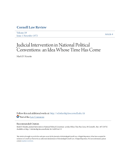 Judicial Intervention in National Political Conventions