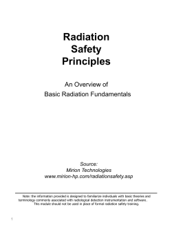 Radiation Safety Principles