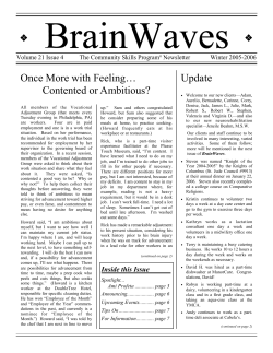 Once More with Feeling&hellip; - Community Skills Program