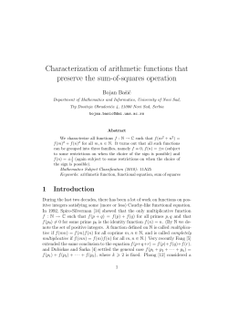 Characterization of arithmetic functions that preserve the sum