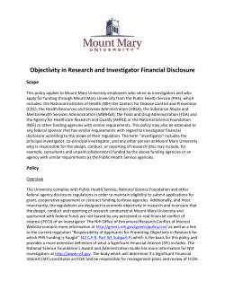 Objectivity in Research and Investigator Financial Disclosure