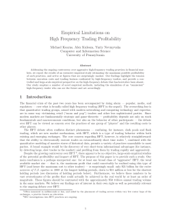 Empirical Limitations on High Frequency Trading
