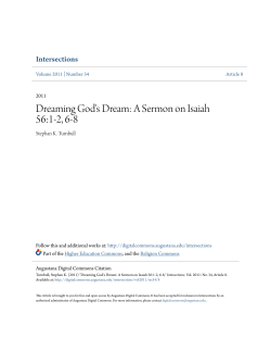 Dreaming God`s Dream: A Sermon on Isaiah 56:1-2, 6-8
