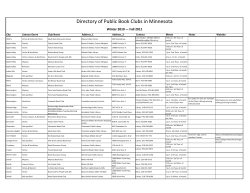 Directory of Public Book Clubs in Minnesota