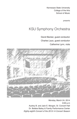 KSU Symphony Orchestra - Digital Commons @ Kennesaw State