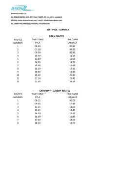 routes time table time table number pyla larnaca 1 06:30 07:30 2 07