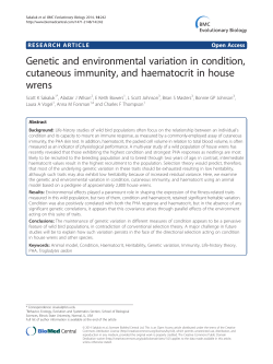 Genetic and environmental variation in condition, cutaneous