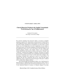 Church Historical Writing in the English Transatlantic World during