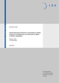 Family Planning and Women`s and Children`s Health: Long Term