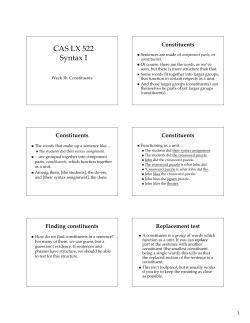 CAS LX 522 Syntax I