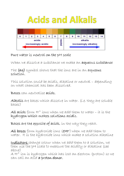 Pure water is neutral on the pH scale When we dissolve