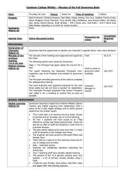 Caedmon College Whitby – Minutes of the Full Governing Body