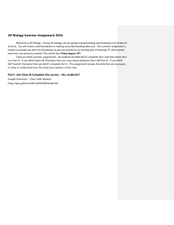 AP Biology Summer Assignment
