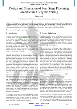 Design and Simulation of Four Stage Pipelining Architecture Using