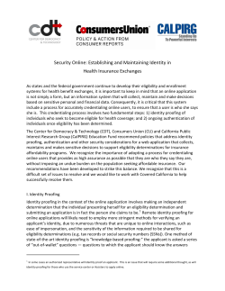 Security Online: Establishing and Maintaining
