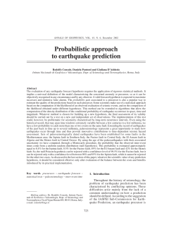 Probabilistic approach to earthquake prediction