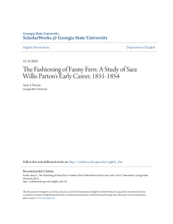 The Fashioning of Fanny Fern - ScholarWorks @ GSU