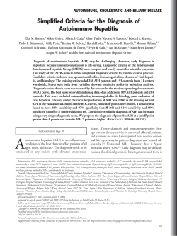 Simplified criteria for the diagnosis of autoimmune hepatitis