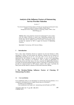 Analysis of the Influence Factors of Outsourcing