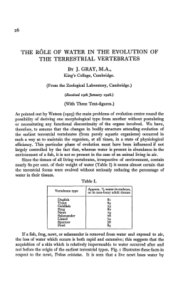 the role of water in the evolution of the terrestrial vertebrates