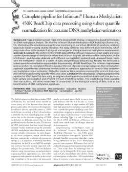 Complete pipeline for Infinium&reg; Human
