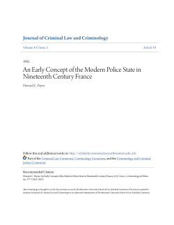 An Early Concept of the Modern Police State in Nineteenth Century