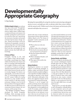 Developmentally Appropriate Geography